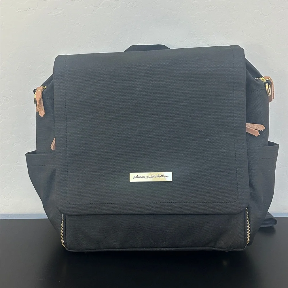 Petunia Pickle Bottom Black Boxy Backpack Diaper Bag